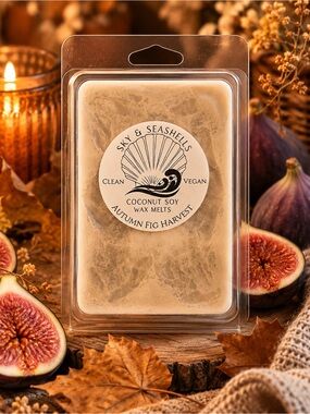 Hand Crafted “Autumn Fig Harvest” Scented Wax Melts - Coconut Soy Wax Seashells